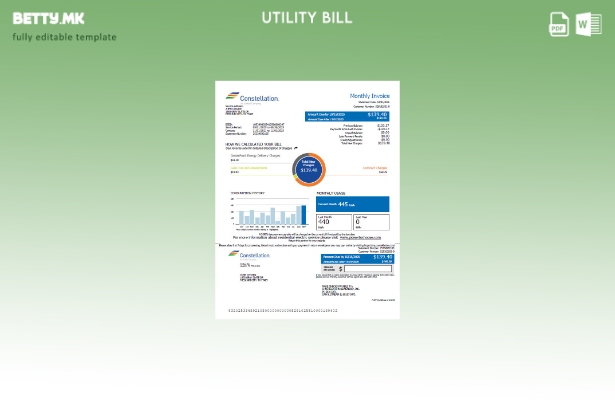 Шаблон за верзија на сметки за комунални услуги во модерен стил USA Constellatio